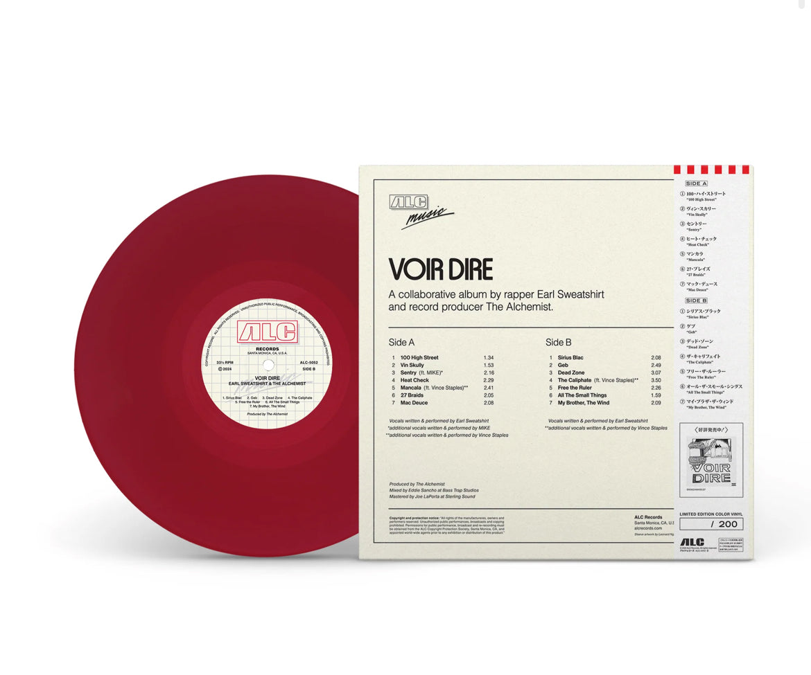 EARL SWEATSHIRT & THE ALCHEMIST  VOIR DIRE LP RED ViNYL OBI LE 300 - Spin City Records