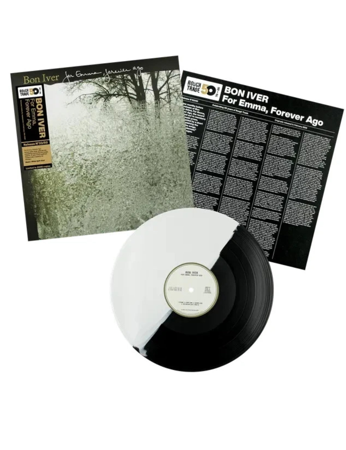 Bon Iver 'For Emma Forever Ago' Vinyl LP Rough Trade 50 Limited Black/White
