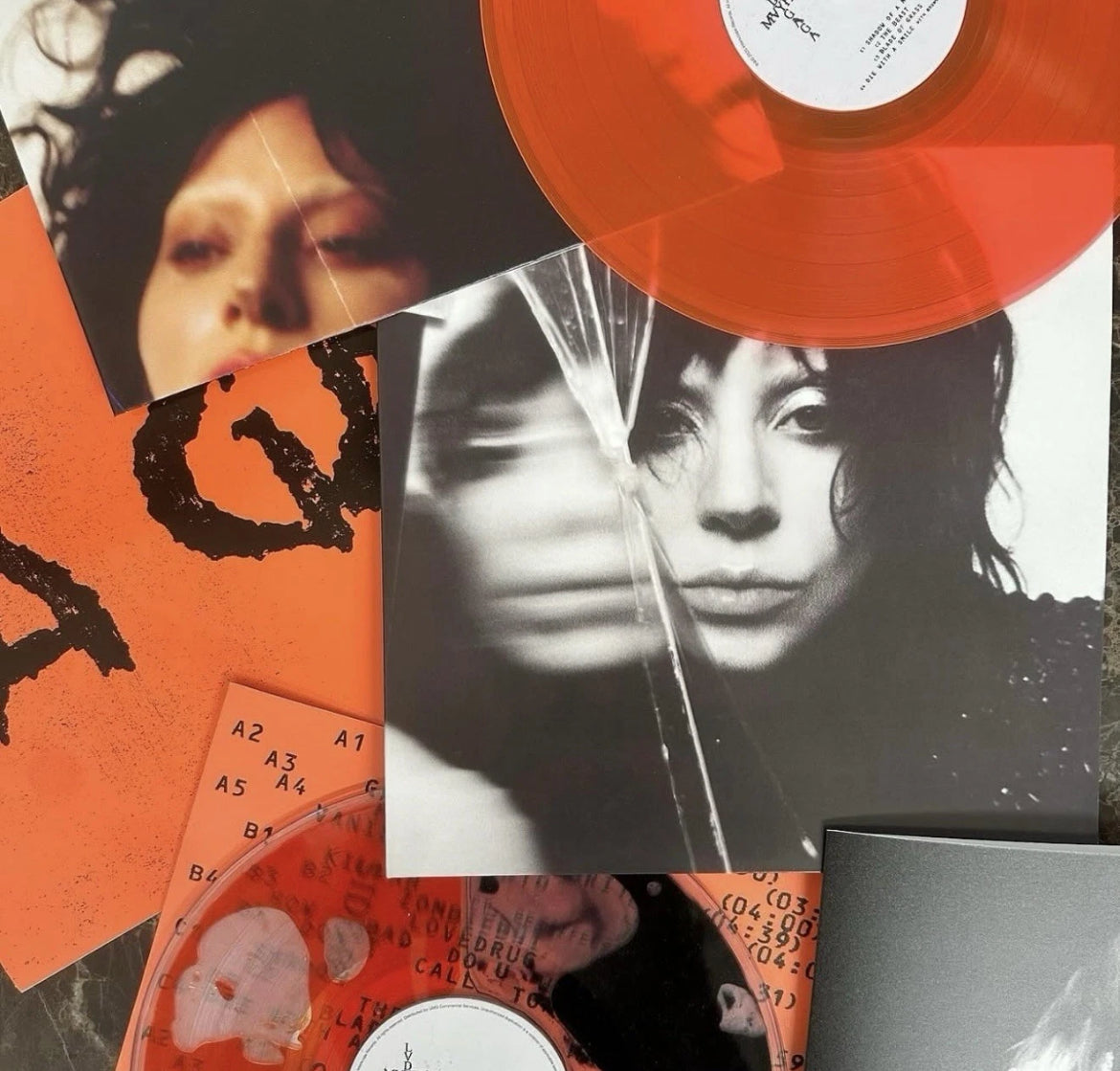 Lady Gaga Mayhem Split Orange and Black Liquid Vinyl Bad World - Spin City Records