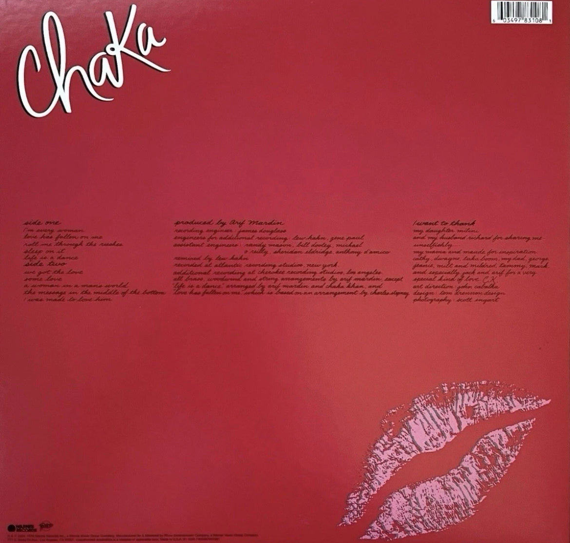 CHAKA KHAN Chaka LP Hand SIGNED AUTOGRAPHED COVER Vinyl Record