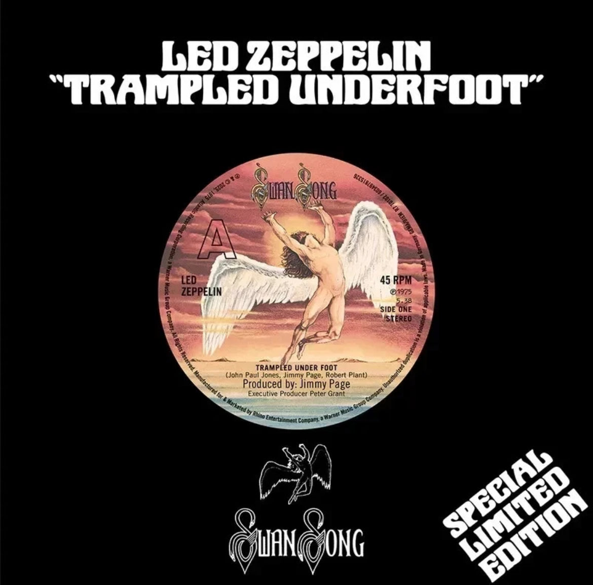 LED ZEPPELIN - TRAMPLED UNDERFOOT. RSD BLACK FRIDAY 7" VINYL RECORD