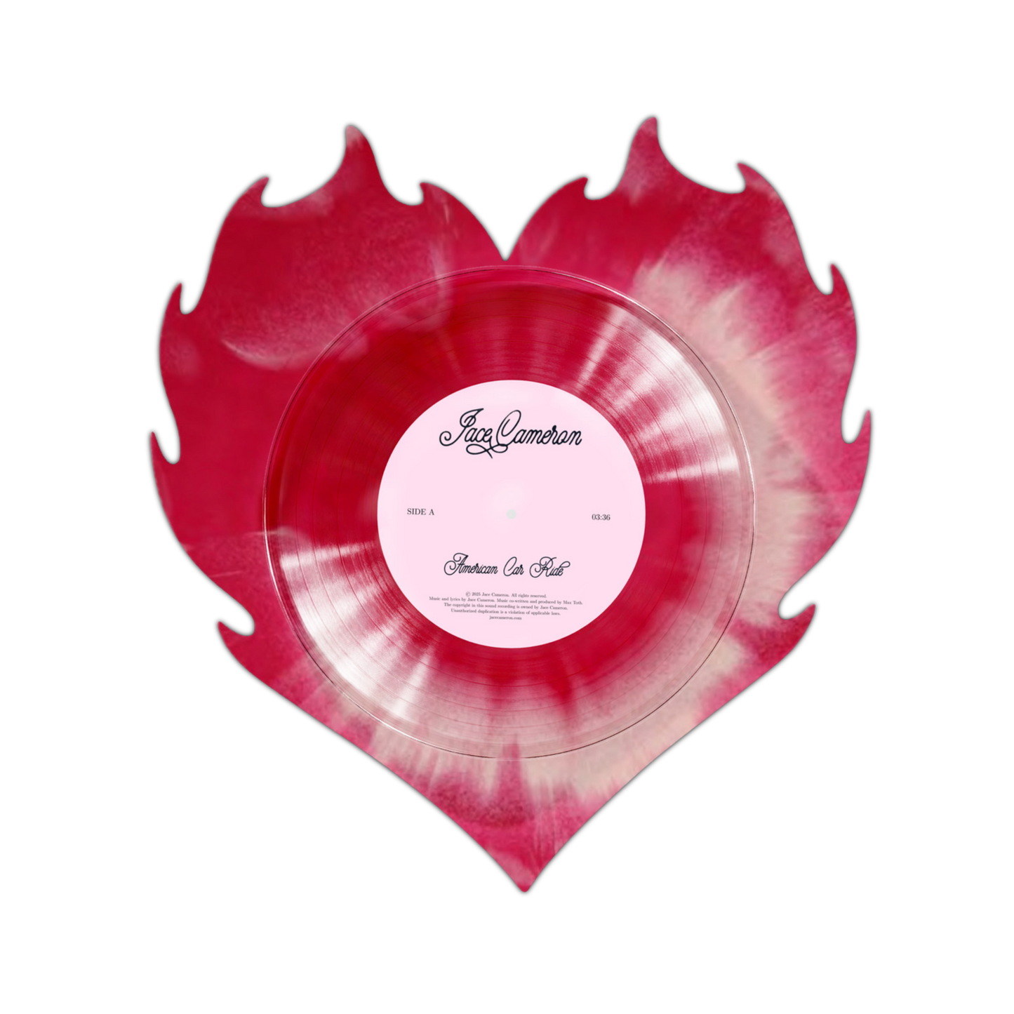 Jace Cameron VV Exclusive American Car Ride / Super 8 Flaming Heart Shaped Vinyl With Signed Poster Preorder - Spin City Records