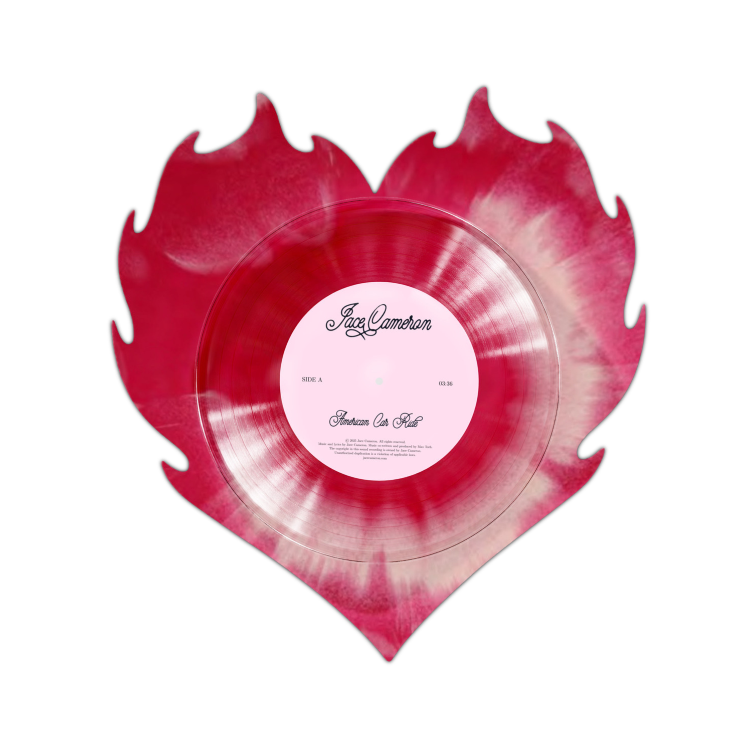 Jace Cameron VV Exclusive American Car Ride / Super 8 Flaming Heart Shaped Vinyl With Signed Poster Preorder - Spin City Records