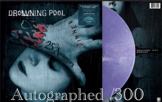Drowning Pool Sinner 25th Anniversary Limited Signed Vinyl LE/300 Purple Smoke