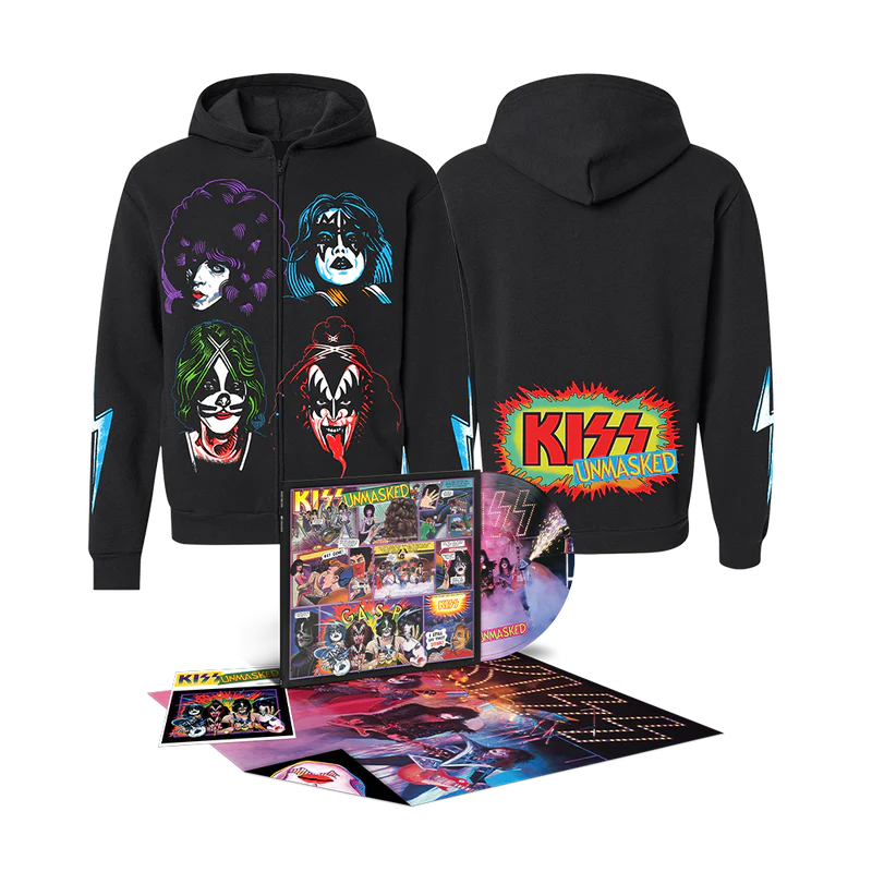 KISS Unmasked 45th Anniversary Picture Disc Limited Edition + Unmasked Zip Hoodie