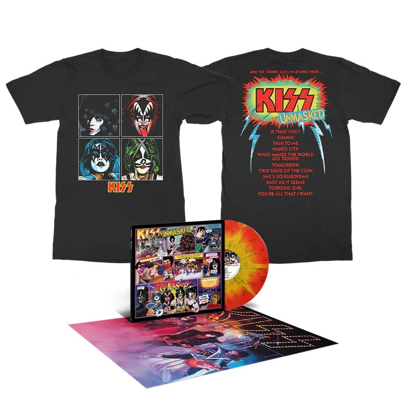 Kiss - Unmasked 45Th Anniversary Limited Rayban Colored Vinyl + T shirt