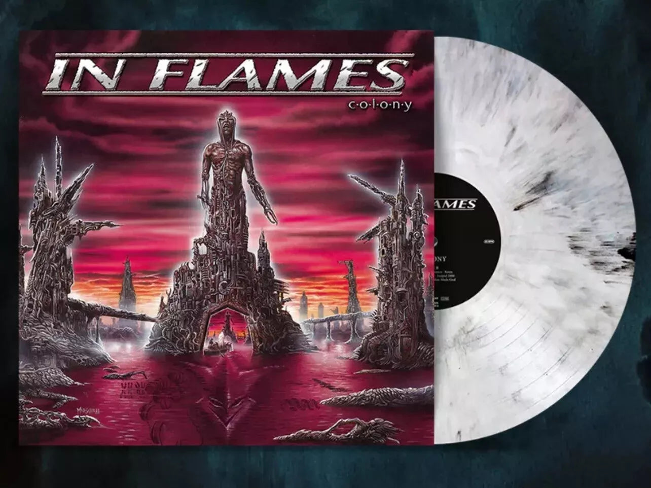 In Flames “Colony” White & Black Smoke LP Vinyl 25th Anniversary LE #/500