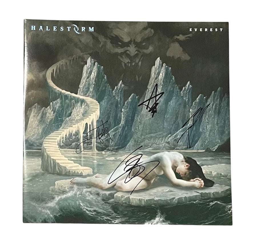 Halestorm Band Signed Autographed Everest Pink Vinyl Record On Cover